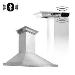 30" ZLINE CrownSound™Ducted Vent Wall Mount Range Hood in Stainless Steel with Built-in Bluetooth Speakers (KBCRN-BT-30)