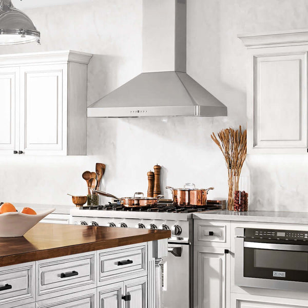 ZLINE 30 in. Convertible Vent Wall Mount Range Hood in Stainless Steel, Handle Open Box-Good Condition