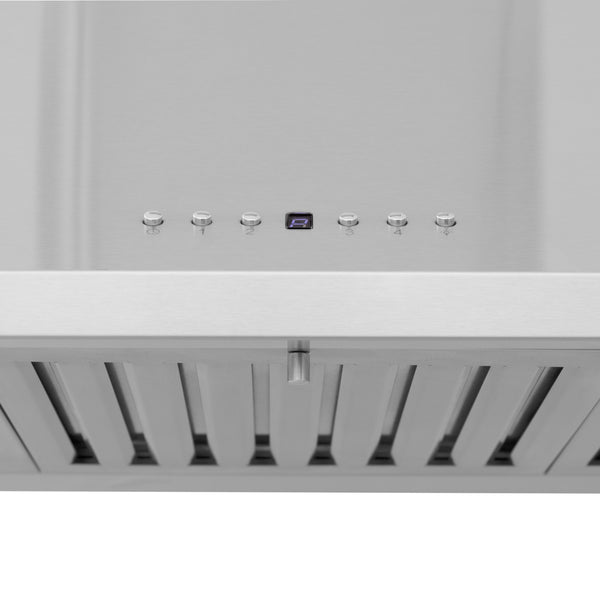 36" ZLINE CrownSound™Ducted Vent Wall Mount Range Hood in Stainless Steel with Built-in Bluetooth Speakers (KL2CRN-BT-36)