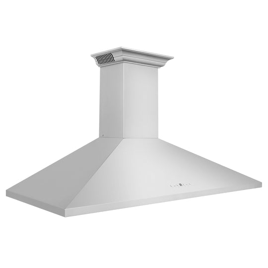 48" ZLINE CrownSound™Ducted Vent Wall Mount Range Hood in Stainless Steel with Built-in Bluetooth Speakers (KL2CRN-BT-48)