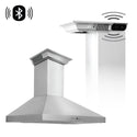 36" ZLINE CrownSound™Ducted Vent Wall Mount Range Hood in Stainless Steel with Built-in Bluetooth Speakers (KL3CRN-BT-36)