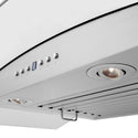 36" ZLINE CrownSound™Ducted Vent Wall Mount Range Hood in Stainless Steel with Built-in Bluetooth Speakers (KZCRN-BT-36)