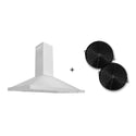 ZLINE 48" Convertible Wall Mount Range Hood in Stainless Steel with Set of 2 Charcoal Filters, LED lighting and Dishwasher-Safe Baffle Filters (KB-CF-48)