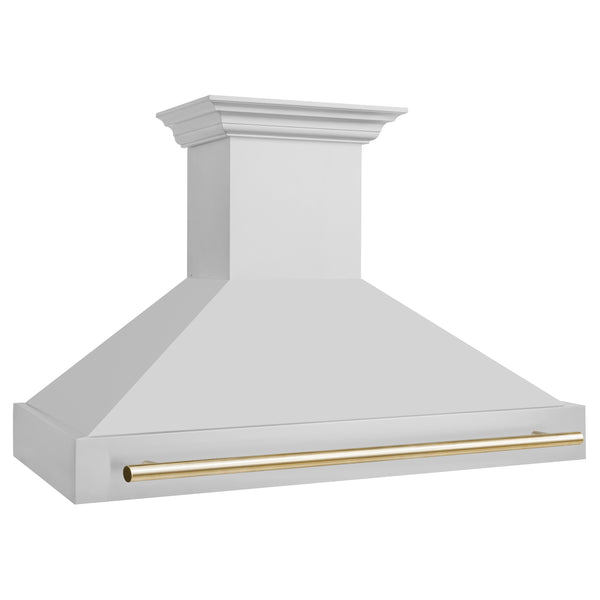 ZLINE 48 in. Autograph Edition Stainless Steel Range Hood with Stainless Steel Shell and Accented Handle (8654STZ-48)