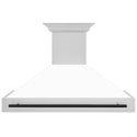 ZLINE Autograph Edition 48" Stainless Steel Range Hood with White Matte Shell and Matte Black Handle (8654STZ-WM48-MB)