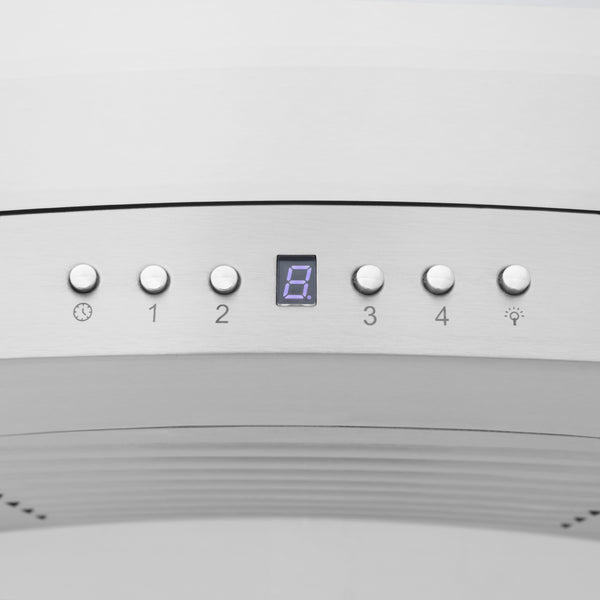 36" ZLINE CrownSound™Ducted Vent Wall Mount Range Hood in Stainless Steel with Built-in Bluetooth Speakers (KN4CRN-BT-36)