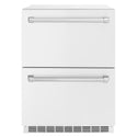 ZLINE 24 in. Touchstone 168 Can Outdoor-Rated Dual Refrigerator Drawer with White Matte Doors (RDSO-WM-24)