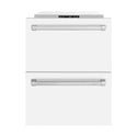 ZLINE 24 in. Touchstone 168 Can Outdoor-Rated Dual Refrigerator Drawer with White Matte Doors (RDSO-WM-24)