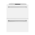 ZLINE 24 in. Touchstone 168 Can Outdoor-Rated Dual Refrigerator Drawer with White Matte Doors (RDSO-WM-24)