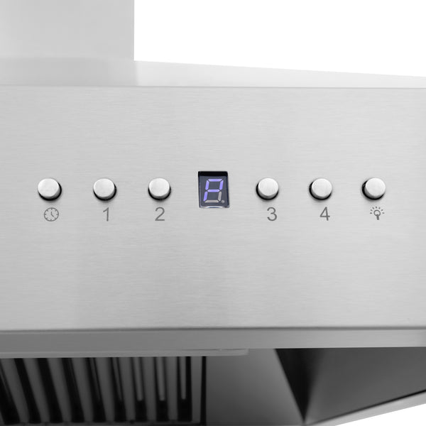 36" ZLINE CrownSound™Ducted Vent Wall Mount Range Hood in Stainless Steel with Built-in Bluetooth Speakers (697CRN-BT-36)