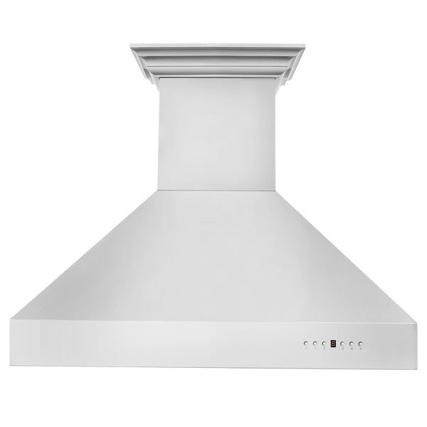 36" ZLINE CrownSound™Ducted Vent Wall Mount Range Hood in Stainless Steel with Built-in Bluetooth Speakers (697CRN-BT-36)