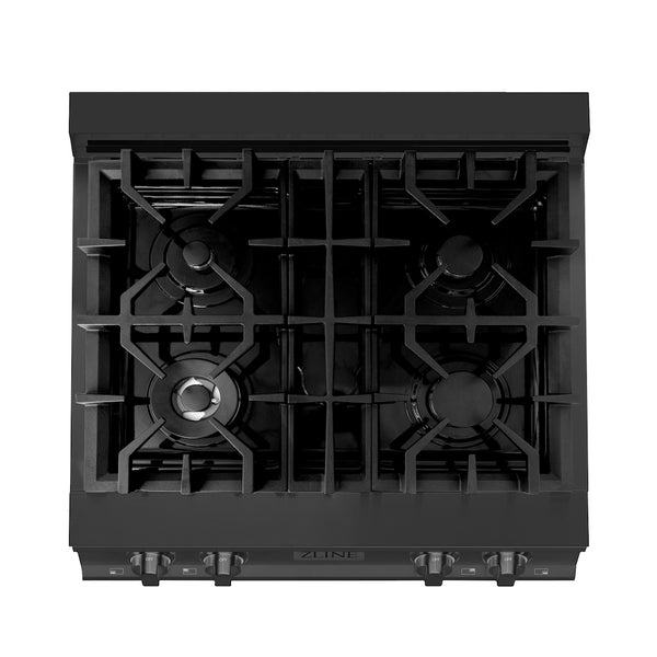 ZLINE 30 in. Legacy Gas Rangetop with 4 Burners and Porcelain Cooktop in Black Stainless Steel, Open Box-Great Condition