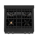 ZLINE 30 in. Classic Gas Rangetop with 4 Brass Burners and Porcelain Cooktop in Black Stainless Steel (RTB-BR-30)