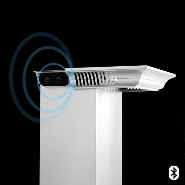 36" ZLINE CrownSound™Ducted Vent Wall Mount Range Hood in Stainless Steel with Built-in Bluetooth Speakers (KL3CRN-BT-36)