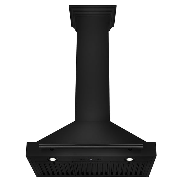 ZLINE 30 in. Convertible Black Stainless Steel Wall Mount Range Hood With Black Stainless Steel Handle (BSKB4X-30)