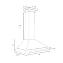 ZLINE 36 in. Convertible Black Stainless Steel Wall Mount Range Hood With Black Stainless Steel Handle, Open Box-Great Condition