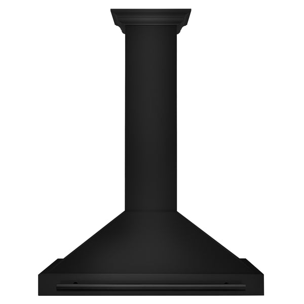 ZLINE 36 in. Convertible Black Stainless Steel Wall Mount Range Hood With Black Stainless Steel Handle, Open Box-Great Condition