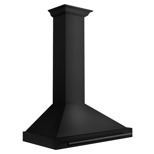 ZLINE 36 in. Convertible Black Stainless Steel Wall Mount Range Hood With Black Stainless Steel Handle, Open Box-Great Condition