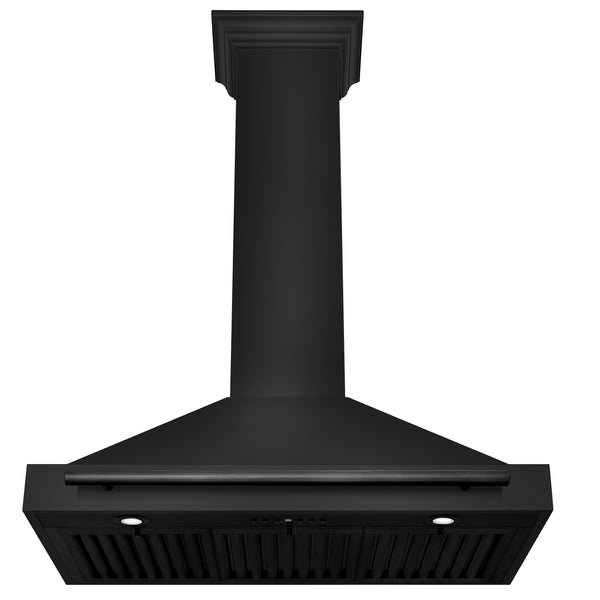 ZLINE 36 in. Convertible Black Stainless Steel Wall Mount Range Hood With Black Stainless Steel Handle, Open Box-Great Condition