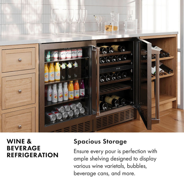 ZLINE 24 in. Monument 154 Can Beverage Fridge in Stainless Steel, Open Box-Good Condition