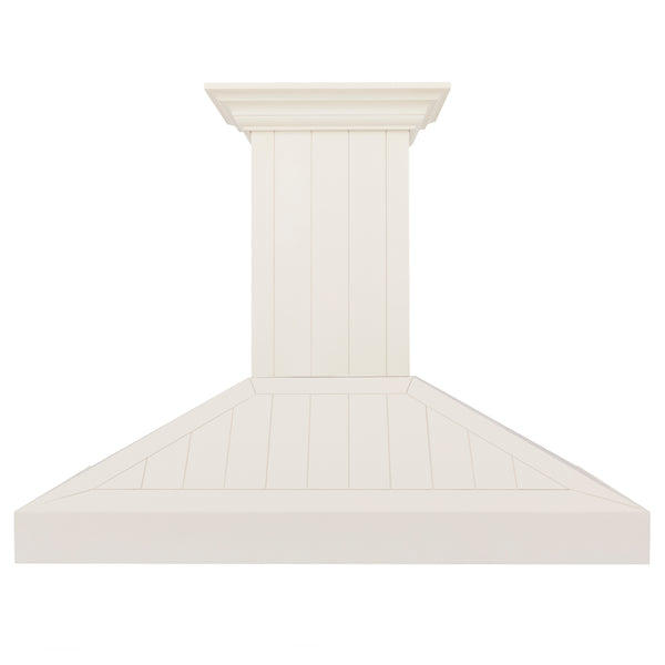 ZLINE 48" Ducted Vent Wooden Convertible Vent Wall Mount Range Hood in Cottage White (KPTT-48)