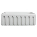 ZLINE 30 in. Venice Farmhouse Apron Front Reversible Single Bowl Fireclay Kitchen Sink with Bottom Grid in White Gloss (FRC5119-WH-30)