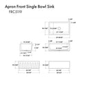 ZLINE 30 in. Venice Farmhouse Apron Front Reversible Single Bowl Fireclay Kitchen Sink with Bottom Grid in White Gloss (FRC5119-WH-30)