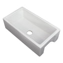 ZLINE 30 in. Venice Farmhouse Apron Front Reversible Single Bowl Fireclay Kitchen Sink with Bottom Grid in White Gloss (FRC5119-WH-30)