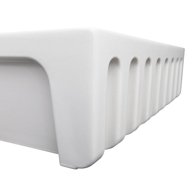 ZLINE 30 in. Venice Farmhouse Apron Front Reversible Single Bowl Fireclay Kitchen Sink with Bottom Grid in White Gloss (FRC5119-WH-30)