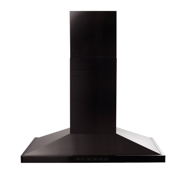 36" ZLINE CrownSound Ducted Vent Island Mount Range Hood in Black Stainless Steel with Built-in Bluetooth Speakers (BSGL2iNCRN-BT-36)