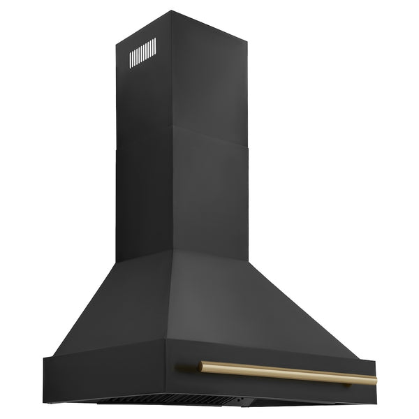 ZLINE 30 in. Autograph Edition Black Stainless Steel Range Hood with Accent Handle (BS655Z-30)