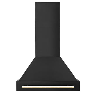 Buy gold ZLINE 30 in. Autograph Edition Black Stainless Steel Range Hood with Accent Handle (BS655Z-30)