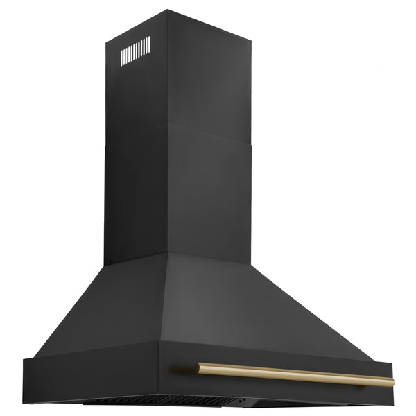 ZLINE 36 in. Autograph Edition Black Stainless Steel Range Hood with Handle (BS655Z-36)