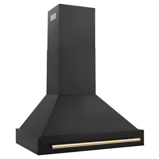 Buy gold ZLINE 36 in. Autograph Edition Black Stainless Steel Range Hood with Handle (BS655Z-36)