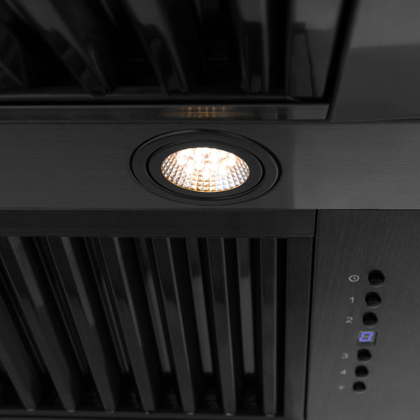 ZLINE 48" Black Stainless Steel Range Hood with Polished Gold Handle (BS655Z-48-G)
