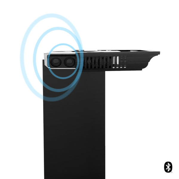 48" ZLINE CrownSound™Ducted Vent Wall Mount Range Hood in Black Stainless Steel with Built-in Bluetooth Speakers (BSKBNCRN-BT-48)