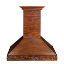 ZLINE 36 in. Convertible Vent Carved Wooden Wall Mount Range Hood in Walnut