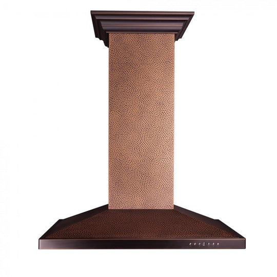 ZLINE 30 in. Designer Series Hand Hammered Copper Convertible Vent Island Mount Range Hood (8GL2Hi-30)