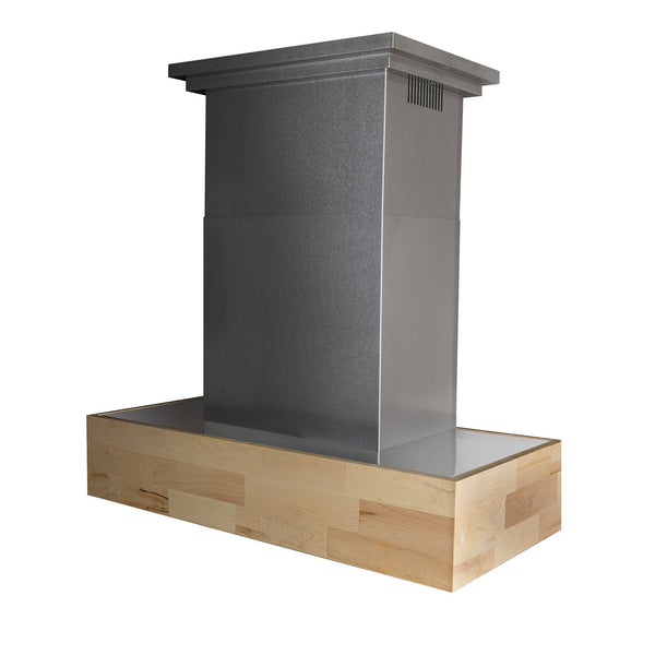 ZLINE 42 in. Designer Series Wooden Island Mount Range Hood in Butcher Block (681iM-42)