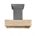 ZLINE 42 in. Designer Series Wooden Island Mount Range Hood in Butcher Block (681iM-42)