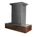 ZLINE 48 in. Designer Series Ducted Wooden Island Mount Range Hood in Butcher Block (681iW-48)