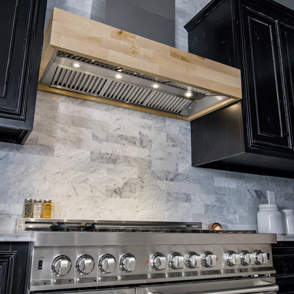 ZLINE 42" Designer Series Wooden Wall Mount Range Hood in Butcher Block (681M-42)