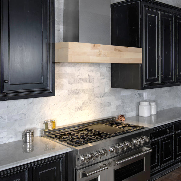 ZLINE 36 in. Remote Blower Designer Series Wooden Wall Mount Range Hood in Butcher Block (681M-RD-36)