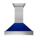 30" Ducted Fingerprint Resistant Stainless Steel Range Hood with Blue Gloss Shell (8654BG-30)