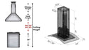 ZLINE 30 in. Convertible Vent Island Mount Range Hood in Satin Stainless Steel and Glass (8GL14iS-30)