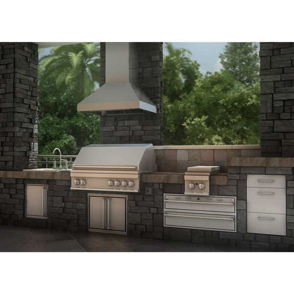 ZLINE 30 in. Convertible Vent Outdoor Wall Mount Range Hood in Stainless Steel (597-304-30)