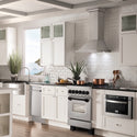 ZLINE Autograph Edition 24 in. 2.8 cu. ft. Legacy Dual Fuel Range with 4 Burner Gas Cooktop and Electric Convection Oven in Satin Stainless Steel and Matte Black Accents, Open Box-Good Condition