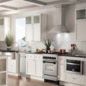 ZLINE Autograph Edition 24 in. 2.8 cu. ft. Legacy Dual Fuel Range with 4 Burner Gas Cooktop and Electric Convection Oven in Satin Stainless Steel and Matte Black Accents, Open Box-Great Condition