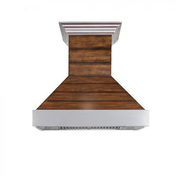 ZLINE 36" Ducted Wooden Wall Range Hood with Shiplap and Stainless Steel Accents (365BB-36)