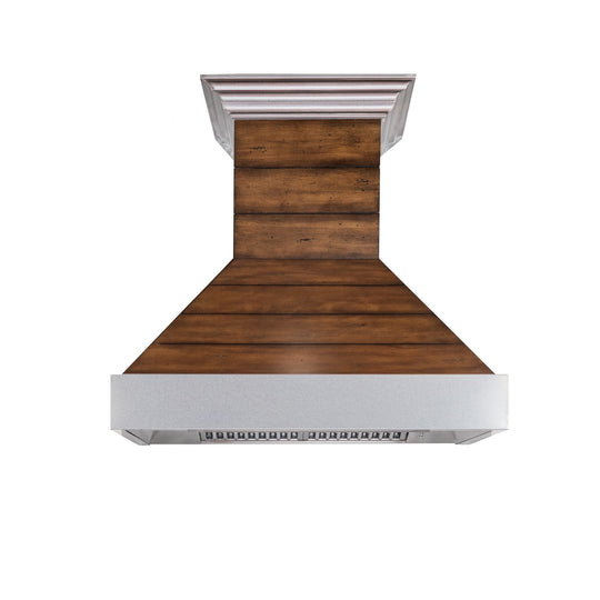 ZLINE 30" Convertible Vent Wooden Wall Range Hood with Shiplap and Stainless Steel Accents (365BB-30)